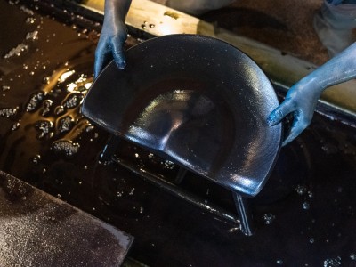 Traditional Awa Indigo Dyeing Process for a Wooden Stool
